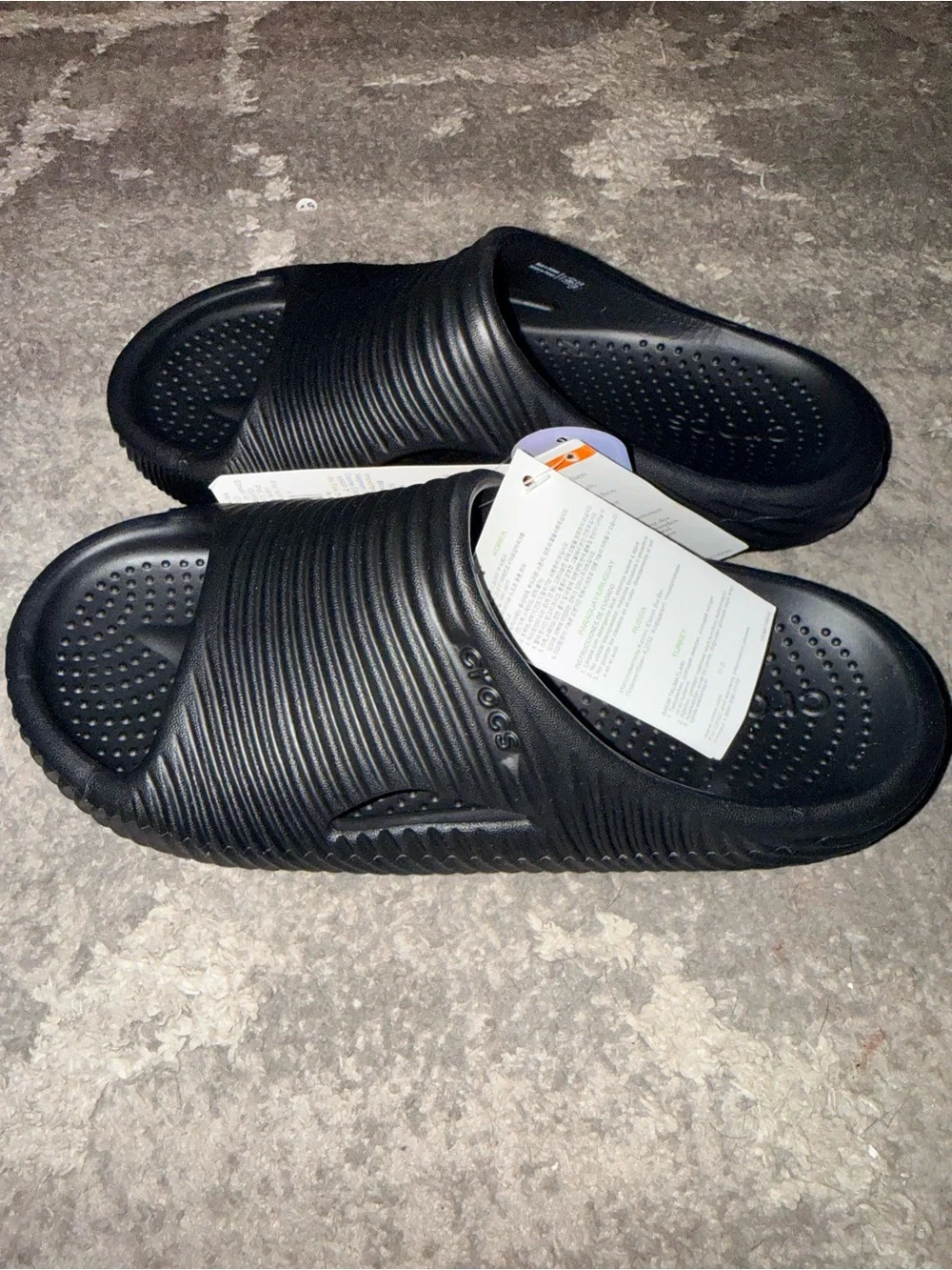 Crocs Mellow Tide Recovery Slides Black Men’s 4 Women’s 6 NWT